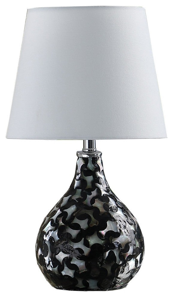 12" Modern Black And White Swirl Table Lamp