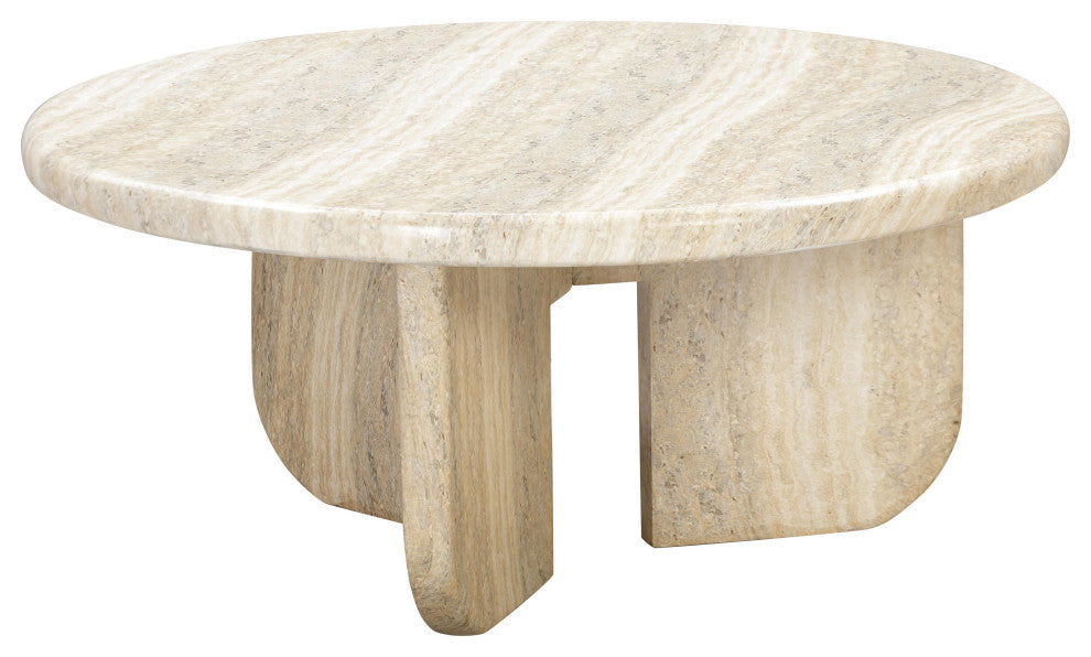 Patrizia Concrete Round Coffee Table - Travertine