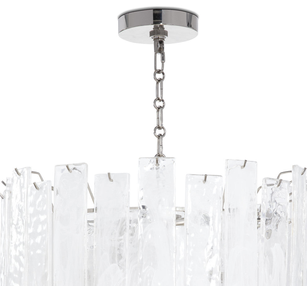 Glacier Chandelier Small, Polished Nickel