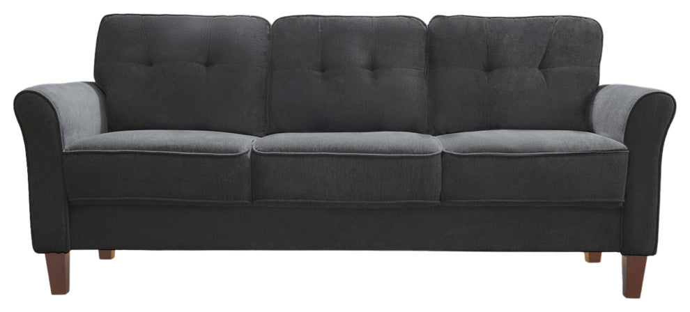 The Ayla I - Polyester Flared Arm Sofa, Light Gray