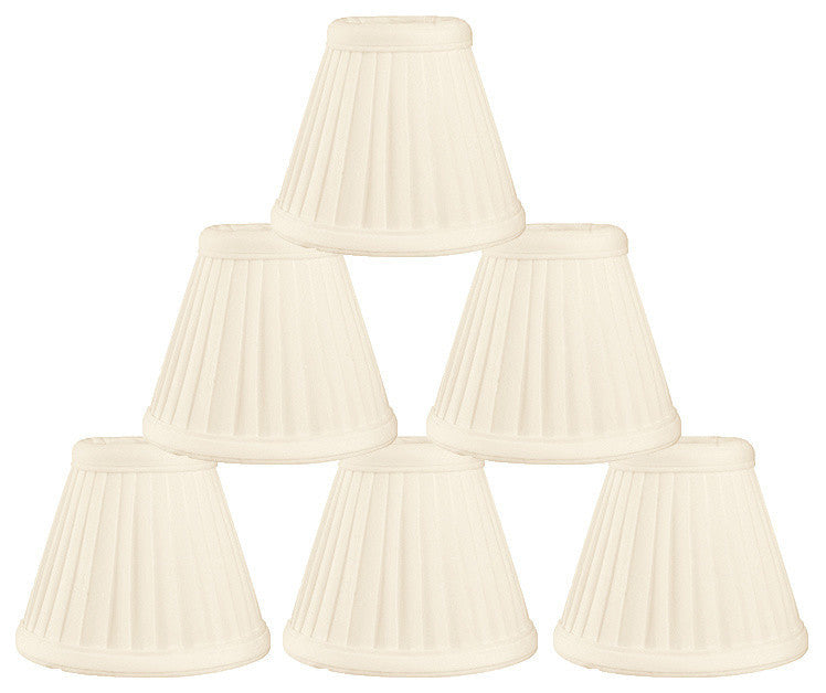 Pleated Empire Chandelier Lampshade Size 5, Eggshell, Set of 6