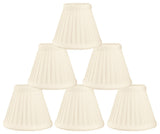 Pleated Empire Chandelier Lampshade Size 5, Eggshell, Set of 6
