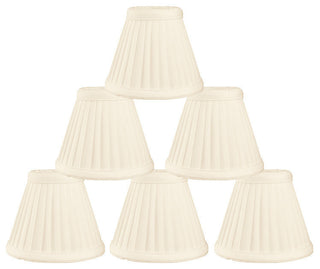 Pleated Empire Chandelier Lampshade Size 5, Eggshell, Set of 6