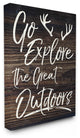 "Go Explore The Great Outdoors Antlers" 30x40, XXL Stretched Canvas Wall Art