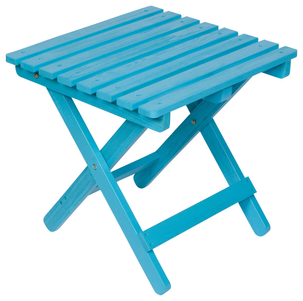 Shine Company Adirondack Folding Table With Hydro-Tex Finish, Aqua
