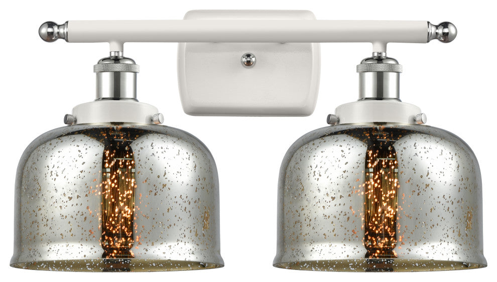 Innovations 916-2W-WPC-G78-LED 2-Light Vanity Light, White, Polished Chrome