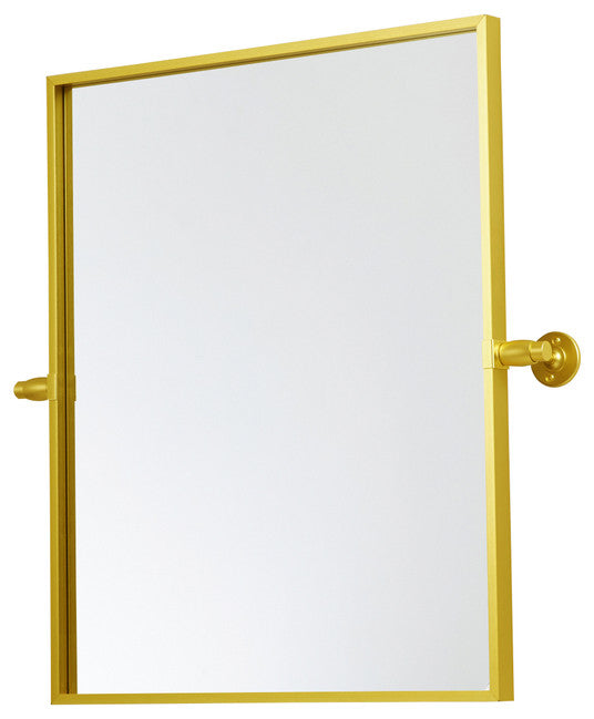 Home Living Rectangle Pivot Mirror 24x20 Inch, Gold