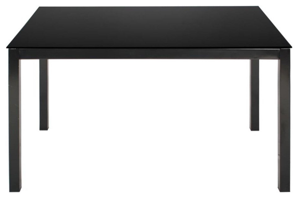 Better Home Products Elliott Tempered Glass Metal Dining Table in Black