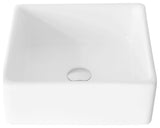 STYLISH 15" White Square Ceramic Vessel Bathroom Sink