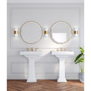 Silva Collection Two-Light Brushed Nickel White Linen Shade Wall Sconce, Brushed Bronze