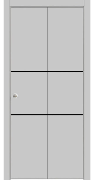 Bi-fold Doors 60 x 96 | Planum 0014 Grey Ash with  | Sturdy Tracks