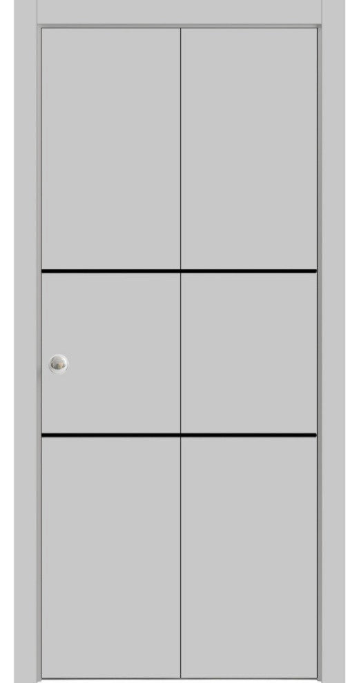 Bi-fold Doors 60 x 96 | Planum 0014 Grey Ash with  | Sturdy Tracks