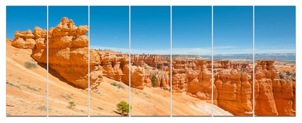 Beautiful Bryce Canyon, Landscape Canvas Art Print, 83"x32", 7 Panels