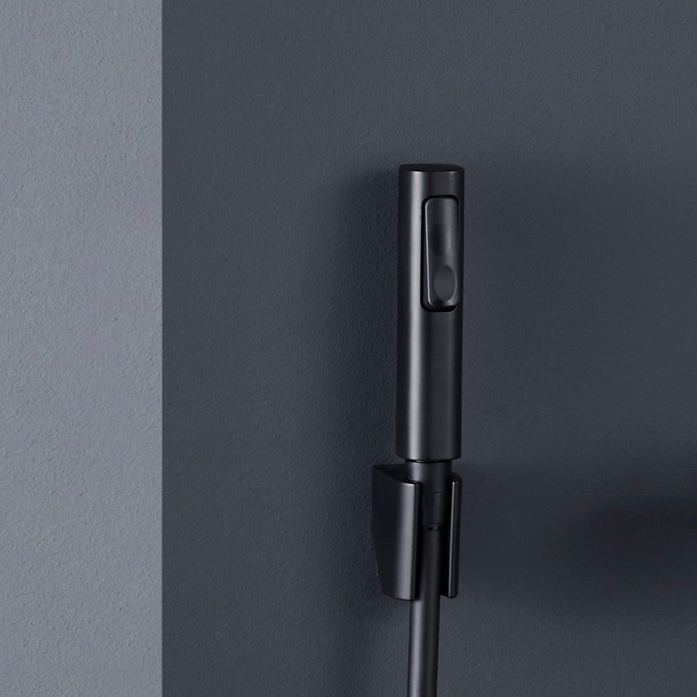 Wall Mounted Multi-Function Rain Shower System with Rough-in Valve, Matte Black
