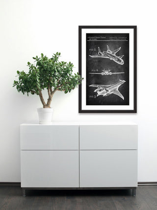 "Airplane Design Plans" Framed Painting Print, 24"x36"