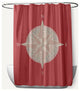 Compass Ligonberry Red 70" w x 73" h Shower Curtain