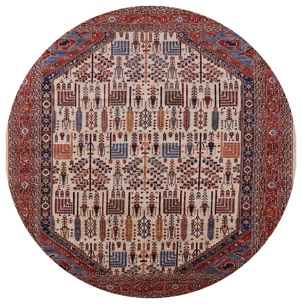 Ahgly Company Indoor Round Mid-Century Modern Area Rugs, 5' Round