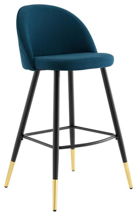 Cordial Fabric Bar Stools - Set of 2-Azure
