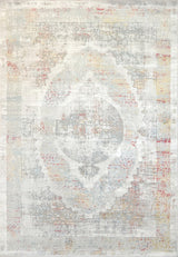 Leda Modern Area Rug, Gray/Red, 3'11"X5'7"