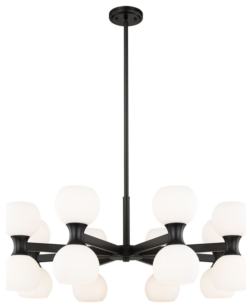 Z-LITE 16-Light Chandelier, Matte Black