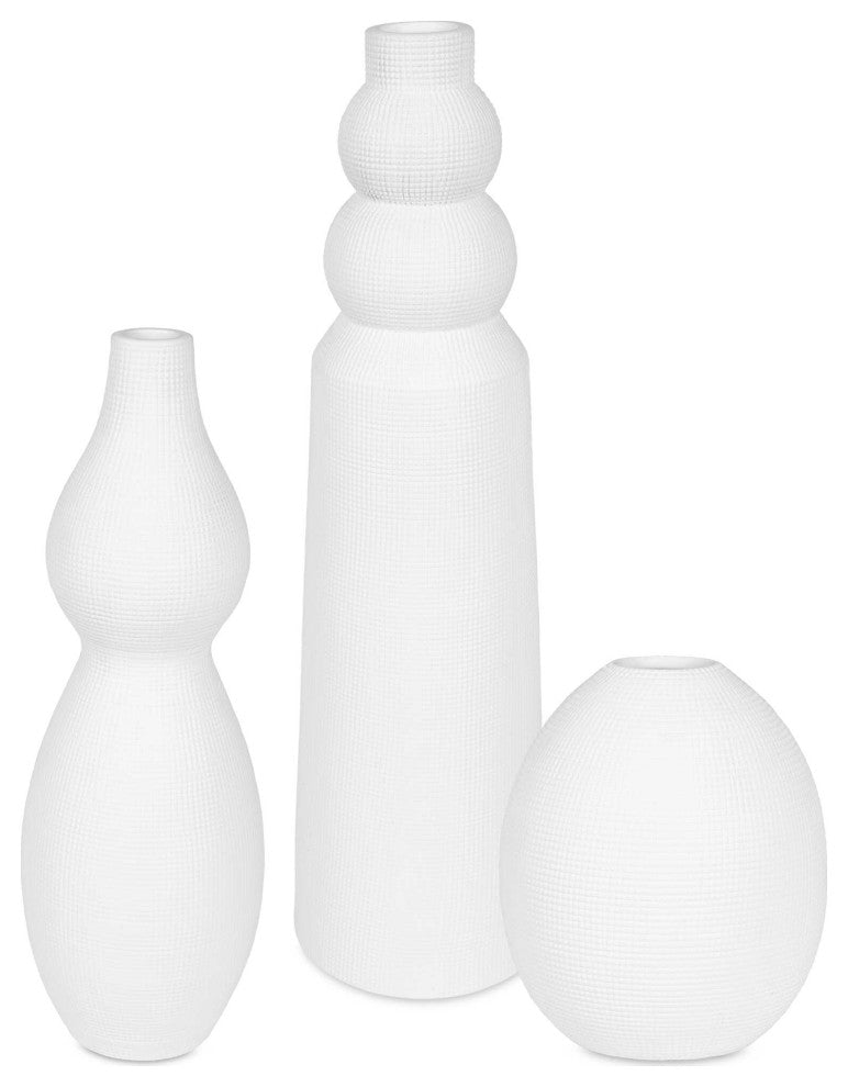 Uttermost Forma White Ceramic Vases Set of 3