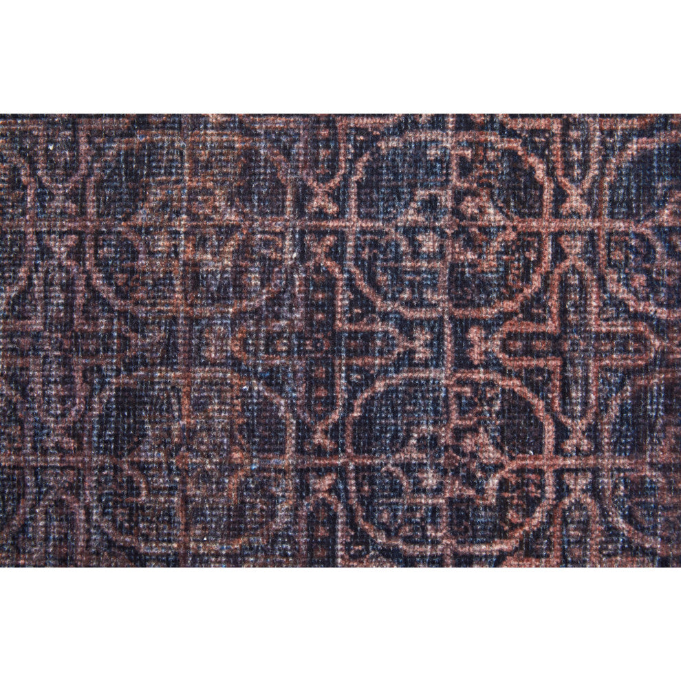 Welch Oriental Machine Washable Charcoal Gray/Pink Rug, 5'3"x7'6"