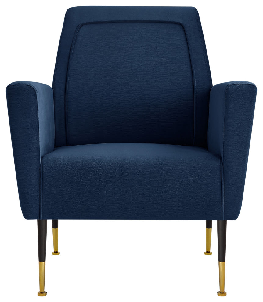 Inspired Home Holt Accent Chair Velvet/Linen 30Lx32Wx36H, Navy