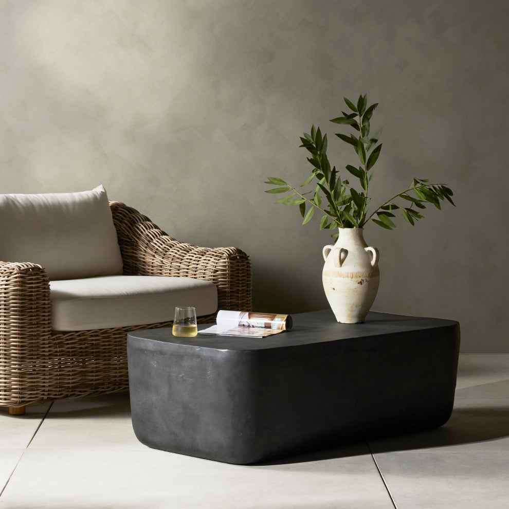 Basil Outdoor Rectgl Coffee Tbl-Lrg-Grey