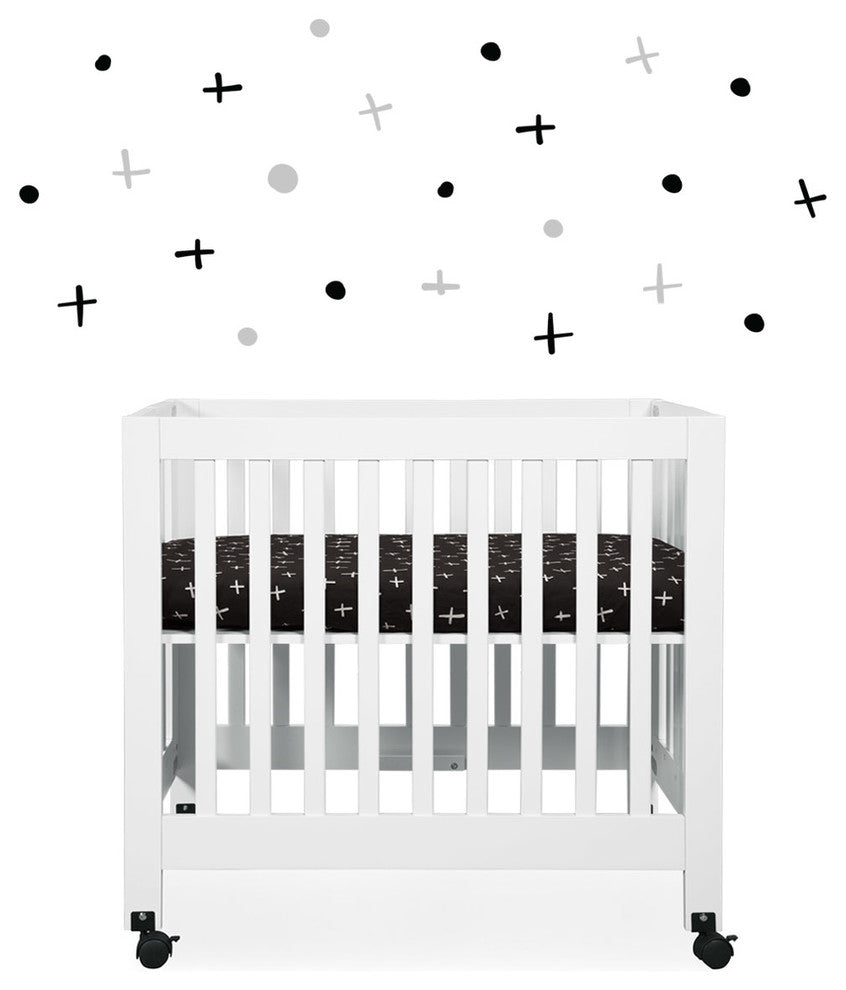 Babyletto Tuxedo Monochrome Cross Mini Crib Sheet