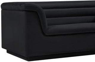 Cascade Upholstered Set, Black, Velvet, Sofa
