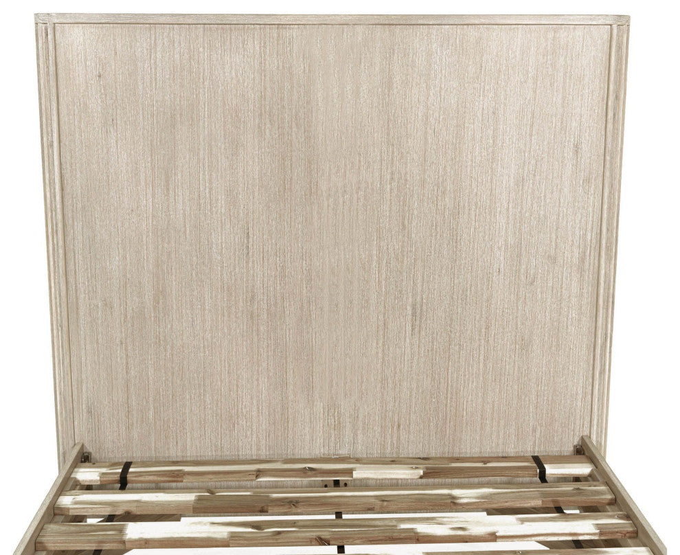 Oasis Acacia Wood Platform Bed, Beige, Single