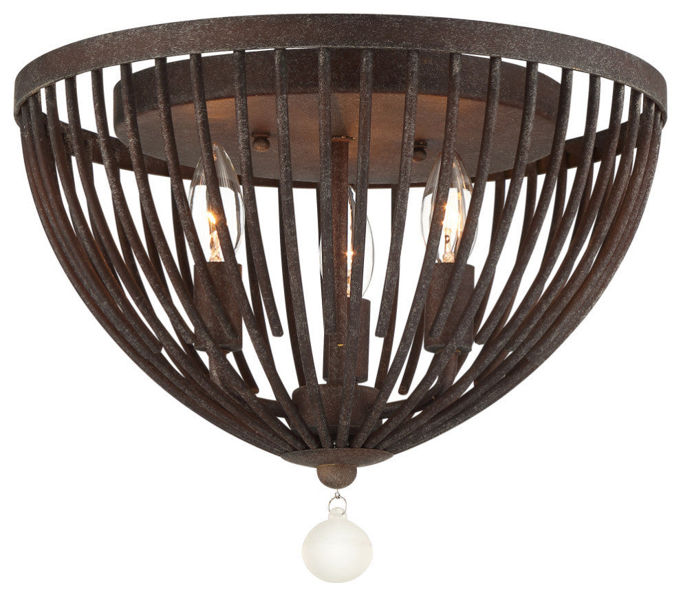 Crystorama Duval Three Light Ceiling Mount DUV-620-FB