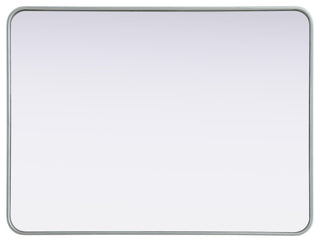 Home Living Contour Metal Rectangle Mirror 30x40, Silver