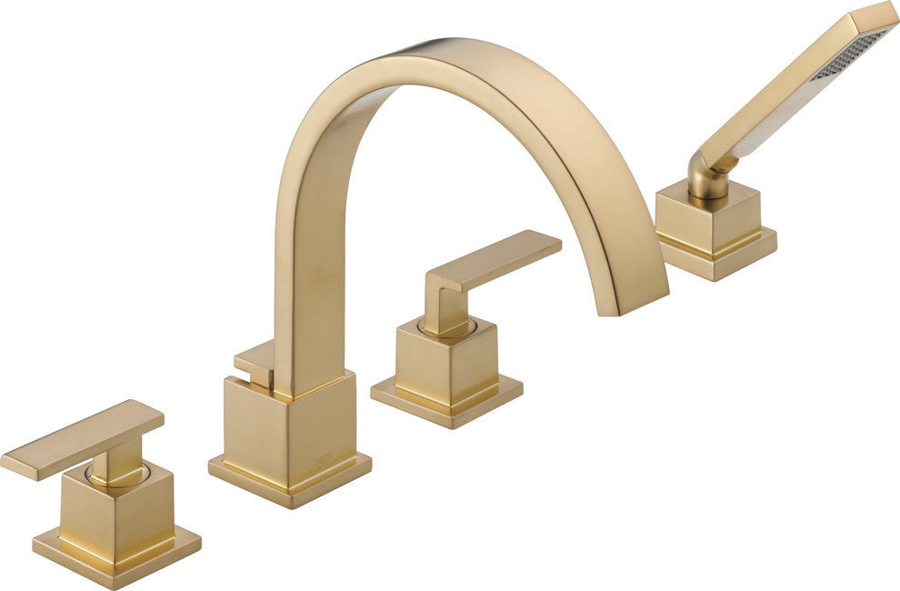 Delta Vero Roman Tub Trim With Hand Shower, Champagne Bronze, T4753-CZ