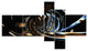 Fractal 3D Tangled Stripes, Abstract Canvas Art Print, 60"x32", 5 panels