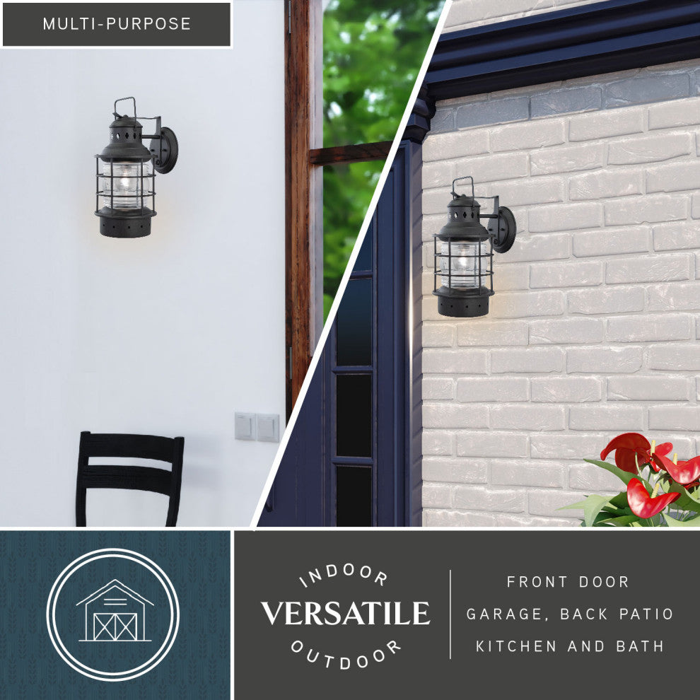 Hyannis 8" Outdoor Wall Light Textured Black