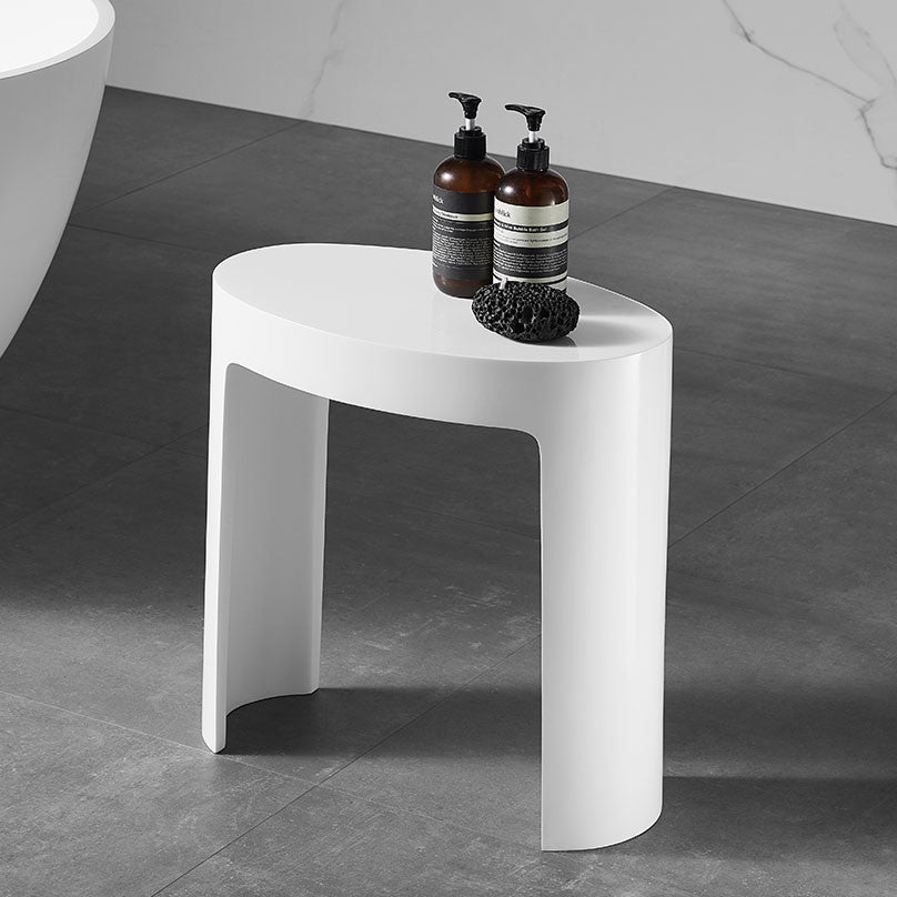 ALFI brand ABST66 White Matte Solid Surface Resin Bathroom/Shower Stool