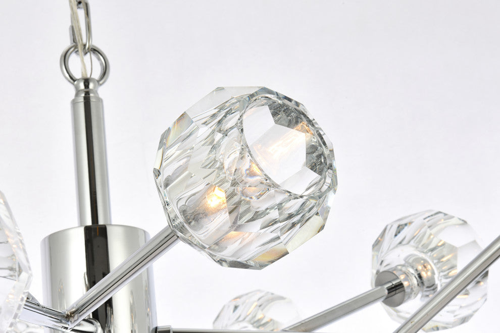 12 Light Pendant, Chrome