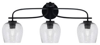 Cavella 3 Light Bath Bar, Matte Black Finish, 6" Smoke Bubble Glass