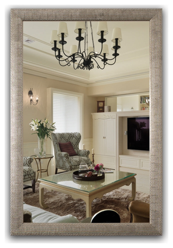 CHLOE Reflection CH8M021SV35-VRT Silver Finish Rectangle Framed Wall Mirror