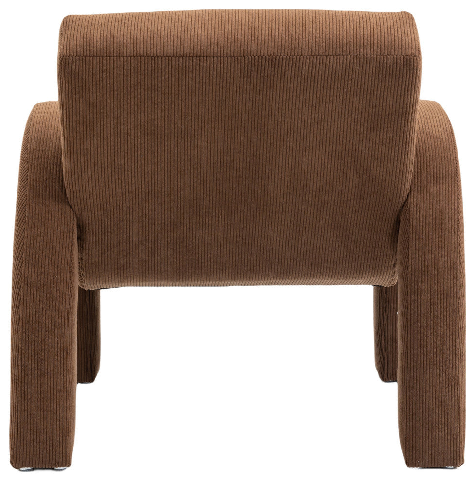 Corduroy Fabric Upholstered Accent Chair, Brown