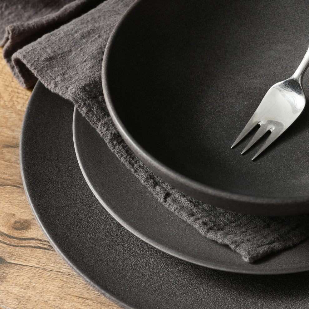 Stone Lain Grao Stoneware Dinnerware Set, Gray, 32-Piece
