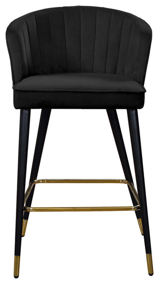 Cassie Velvet Upholstered Stool, Set of 2, Black