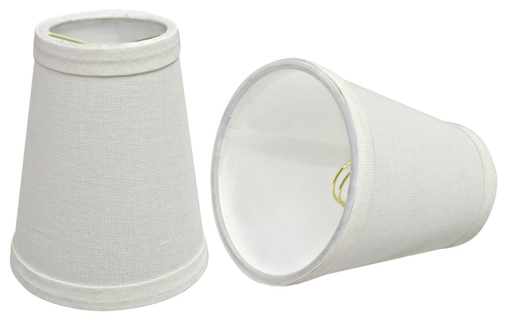 32652-2 Small Hardback Empire Chandelier Clip On Lamp Shade White 2 1/2"x4"x5"