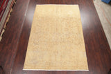 Consigned, Persian Handmade Floral Oriental Distressed Faded Antique Rug, 7'x11'