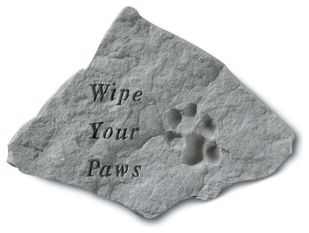 "Wipe Your Paws" Garden Stone