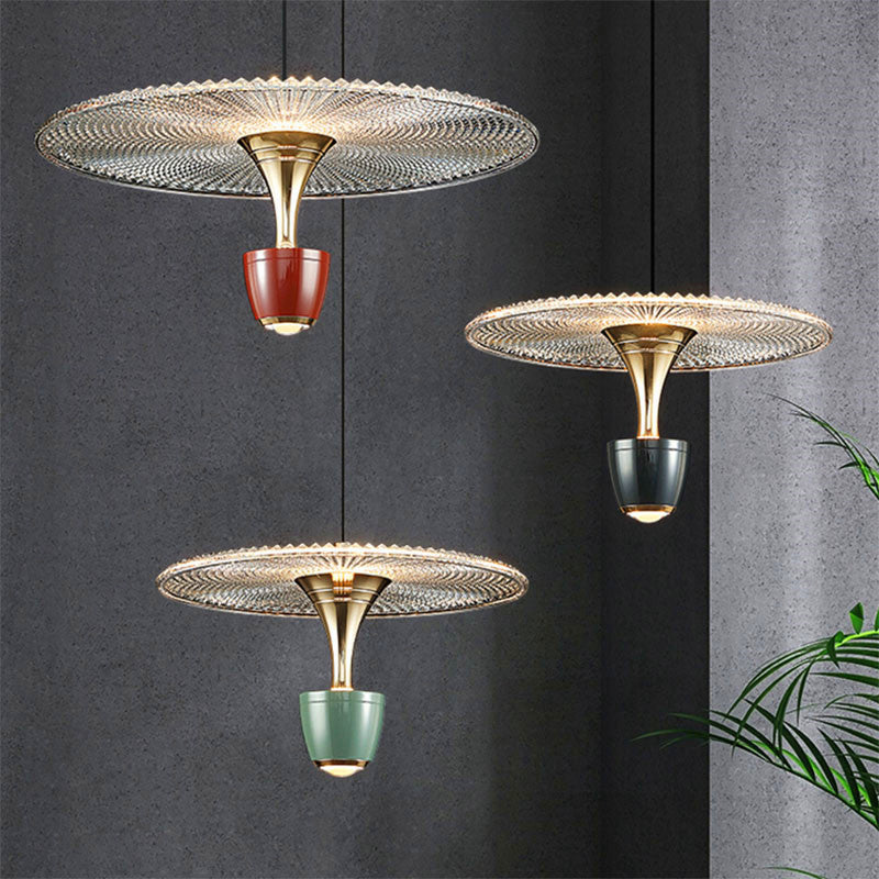MIRODEMIÂ® Engelberg | Chandelier in the Shape of Art Flower Umbrella, Green, Warm Light
