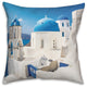 Santorini Buildings 3 20x20 Spun Poly Pillow