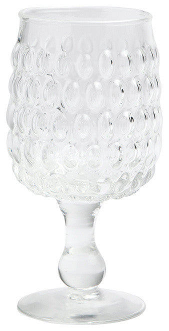 Claire Hand-Blown Water Goblets, Set of 6, Clear