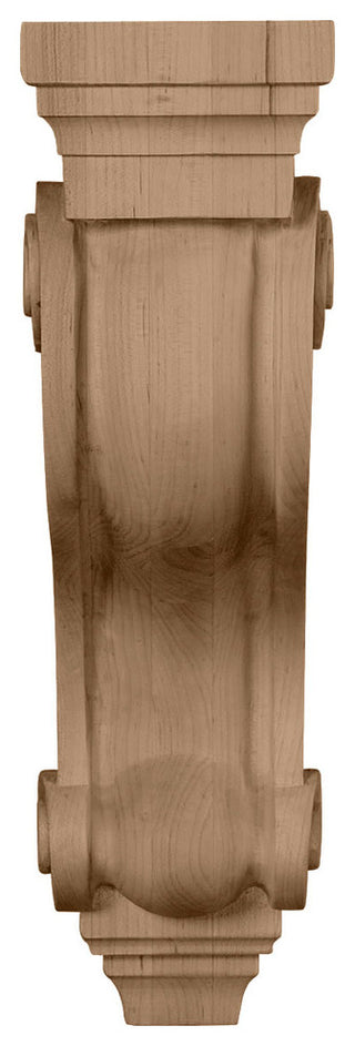 3 7/8"W x 8"D x 13"H Boston Traditional Scroll Corbel, Red Oak